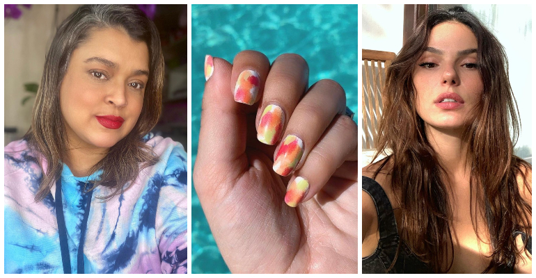 Unhas tie-dye: manicure das famosas ensina a fazer nail art