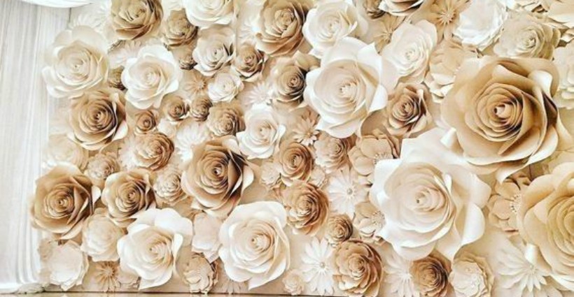 Aprenda a fazer um lindo painel com flores de papel para decorar festas e  casamentos - Manequim