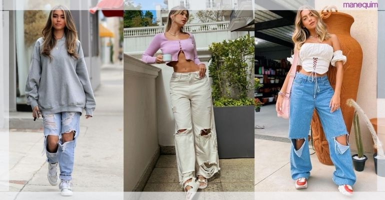 Calça jeans destroyed: 15 maneiras de usar calça rasgada com muito