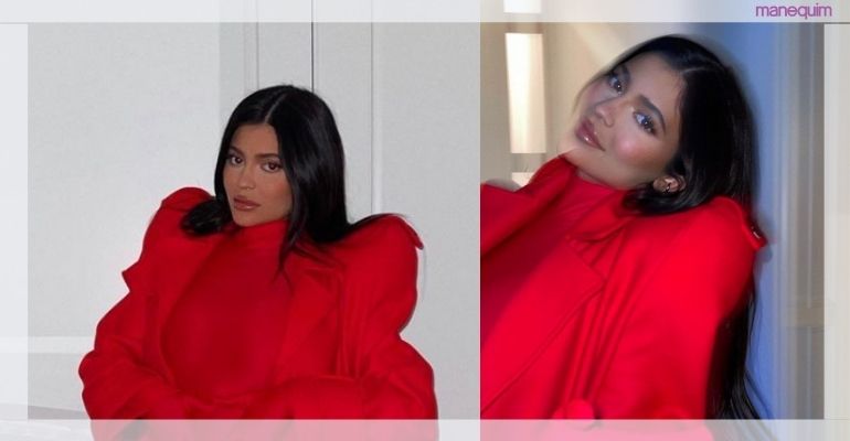 Legging transparente revela fio-dental vermelho de Kylie Jenner, Celebridades