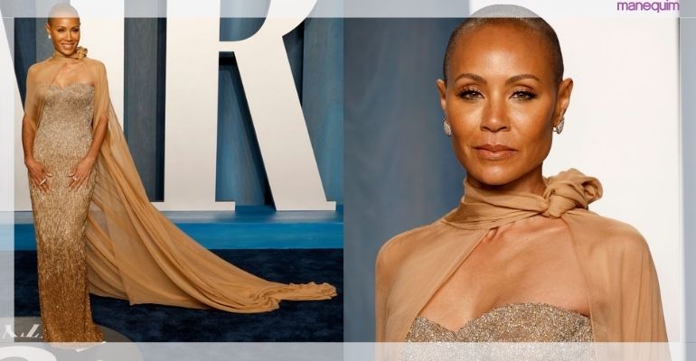 Careca, Jada Pinkett Smith entregou tudo ao usar vestido com capa no Oscar