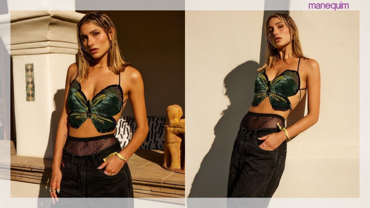 Cropped de borboleta: Sasha Meneghel e muitas outras celebs aderiram a trend