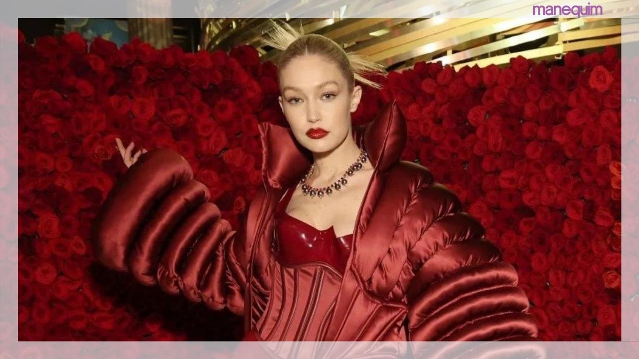Gigi Hadid apostou em jaqueta puffer