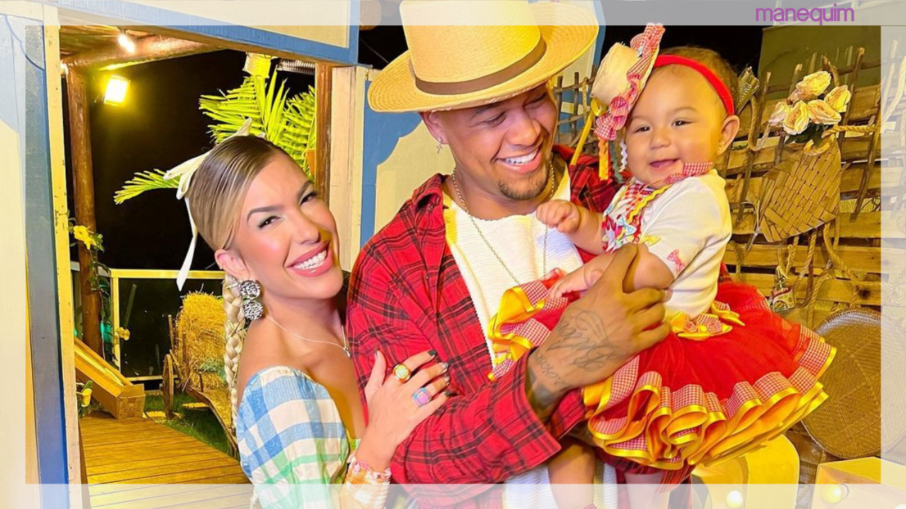 Liz, filha de Léo Santana e Lorena Improta, ganha mêsversário de arraiá