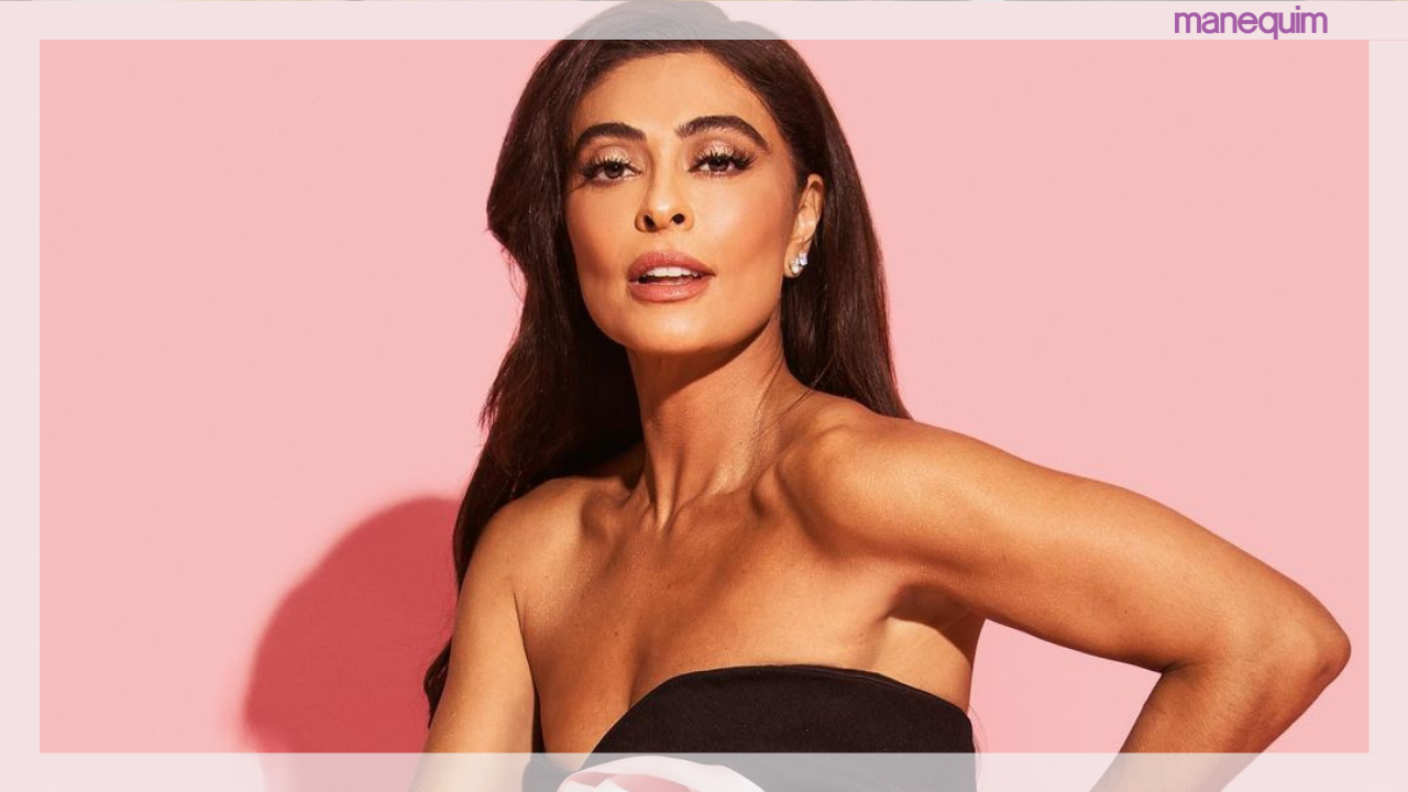 Juliana Paes mistura estampas xadrezes e acessórios chamativos em festa junina