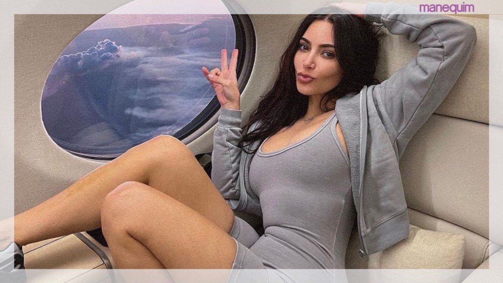 Kim Kardashian mostra detalhes de seu novo jatinho particular