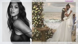 Com vestido de noiva que mistura o clássico com o praiano, supermodelo Lais Ribeiro se casa com Joakim Noah