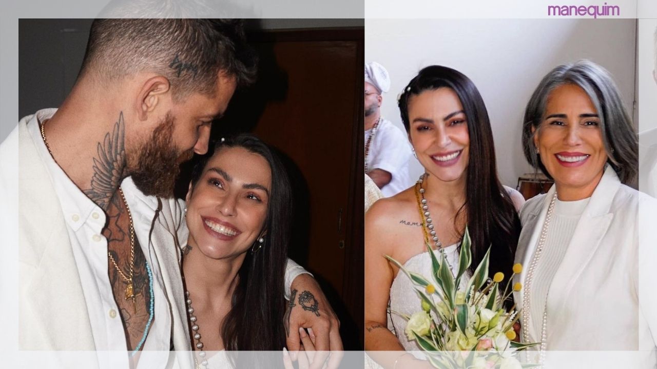 Fenda enorme e cabelo solto: veja o vestido de noiva que Cleo escolheu para cerimônia no Candomblé