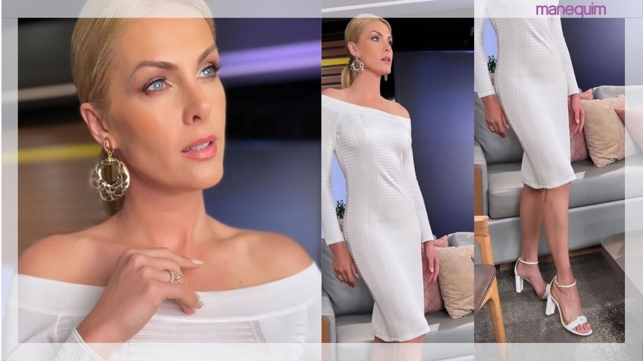 Ana Hickmann se joga na tendência das plumas com vestido assimétrico branco