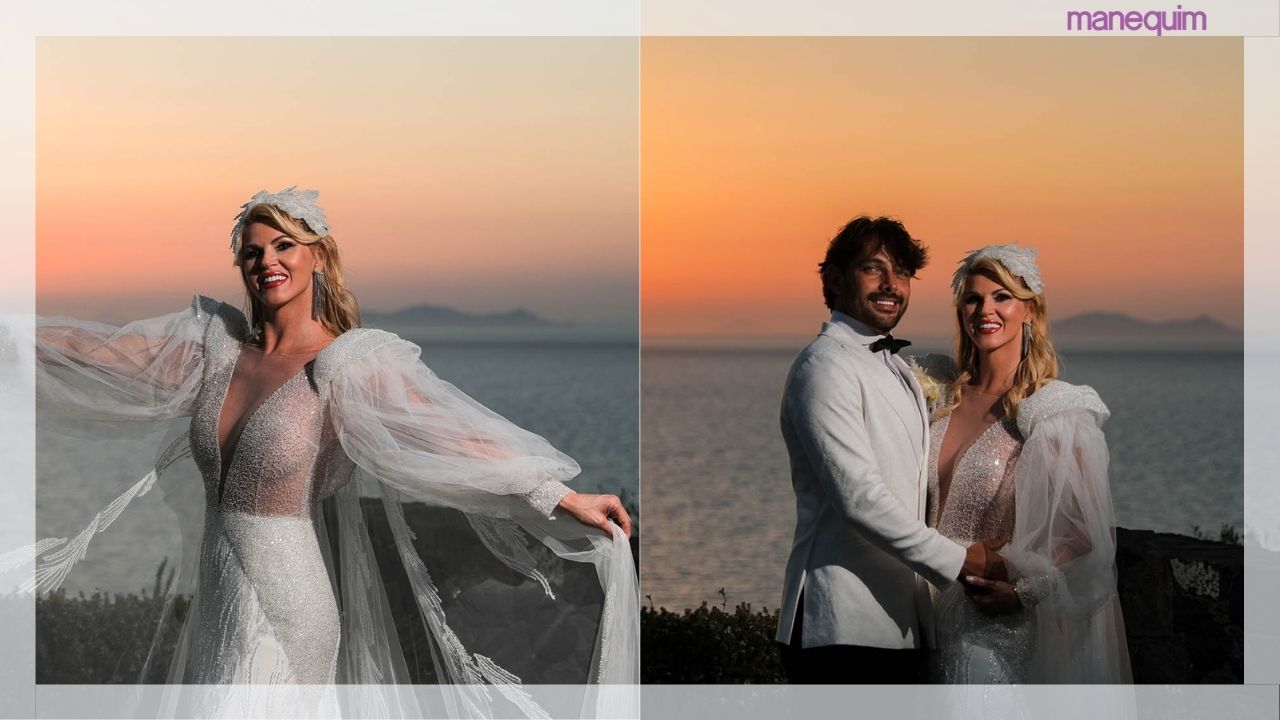 HELLO! Val Marchiori tem casamento, na Grécia, e vestido dignos de uma rainha 