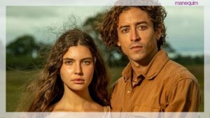 Globo divulga fotos do parto da personagem Juma, Alanis Guillen, da novela Pantanal