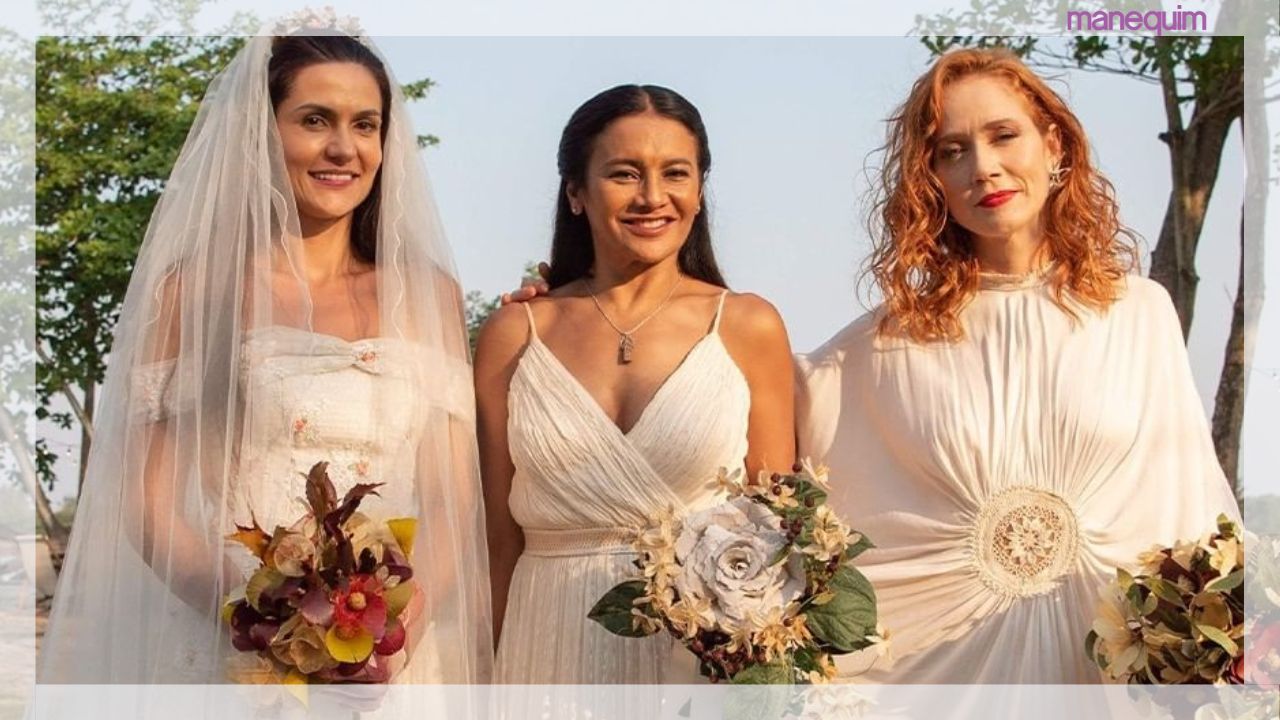 Os vestidos de noiva completamente diferentes usados na reta final de Pantanal