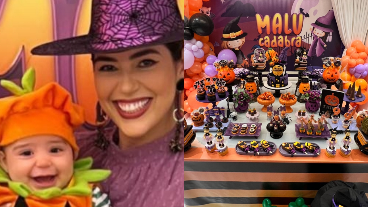 Malu, filha de Vivian Amorim, celebra 'mêsversário' com fantasia de Halloween fofíssima