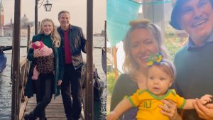 Copa do Mundo: Karin Roepke e Edson Celulari vestem a camisa e celebram 9º mês da filha