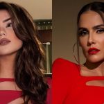 Promoção? Eslo Marques e Deborah Secco usam mesmo look durante festa de Natal