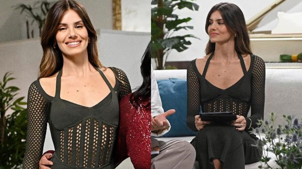 Em reencontro de Casamento às Cegas, Camila Queiroz elege vestido "básico" de R$10 mil