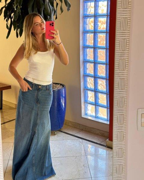 Saia Longa Jeans Trendy - litt